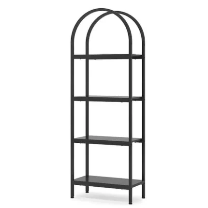 Zapvu Modern Arch Design Shelf Sleek Black Storage