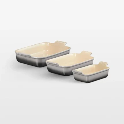 Zapvu Le Creuset ® Heritage Oyster Rectangular Baking Dishes, Set of 3